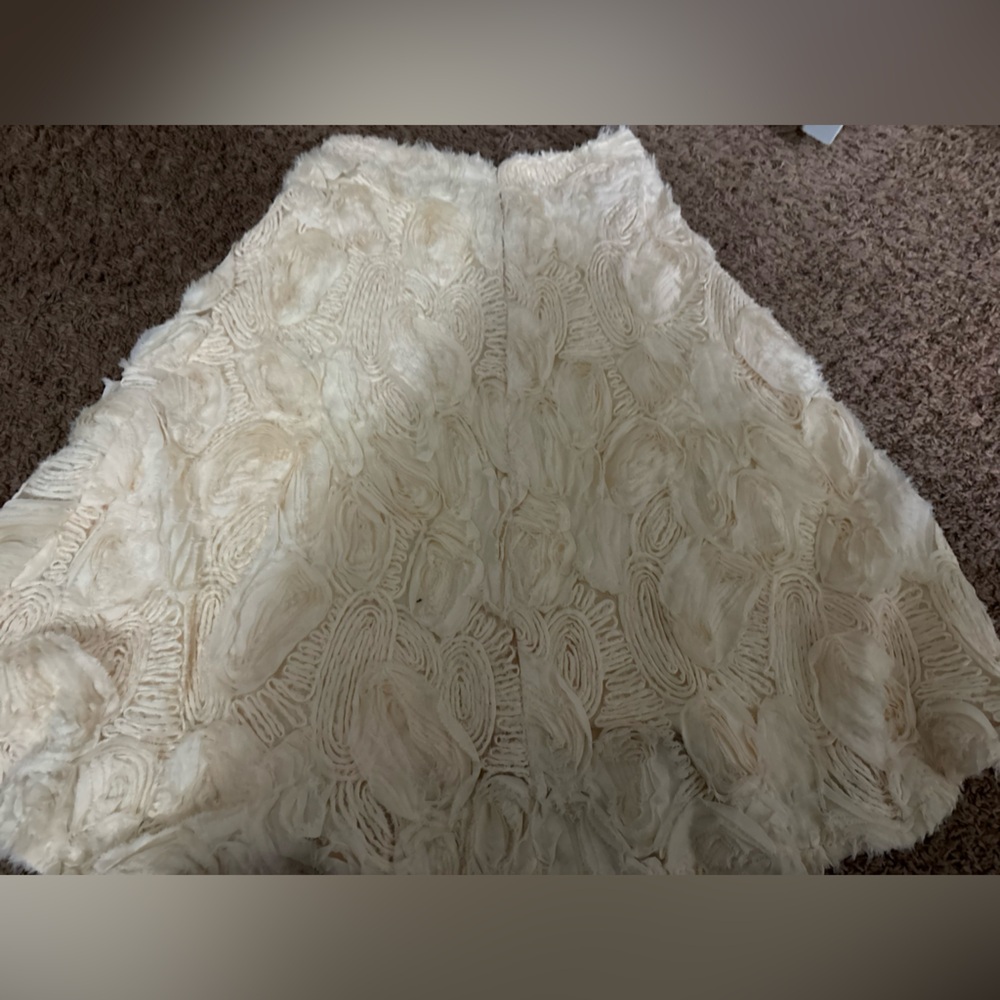 Anthropologie HD in Paris Petaluma rosette cream A-Line Skirt - Picture 5 of 5
